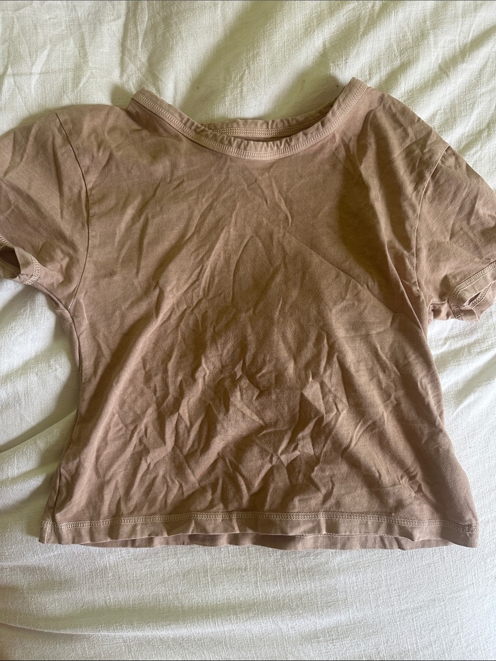 Basic Short Sleeve Tee in Tan